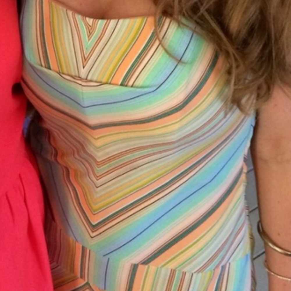 RARE 🌈 sherbet colored strapless dress with built in boning & drop waist 🤍💛